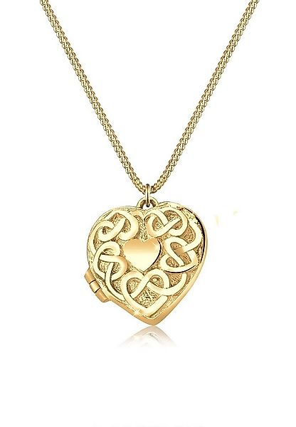 Elli Kette mit Anhänger Herz Medaillon Ornament 925 Silber, Herz günstig online kaufen