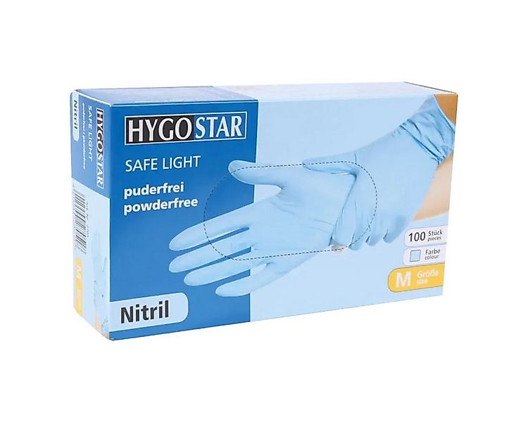 Franz Mensch Einweghandschuhe Hygostar "Safe Light" Nitril-Handschuhe Blau, günstig online kaufen