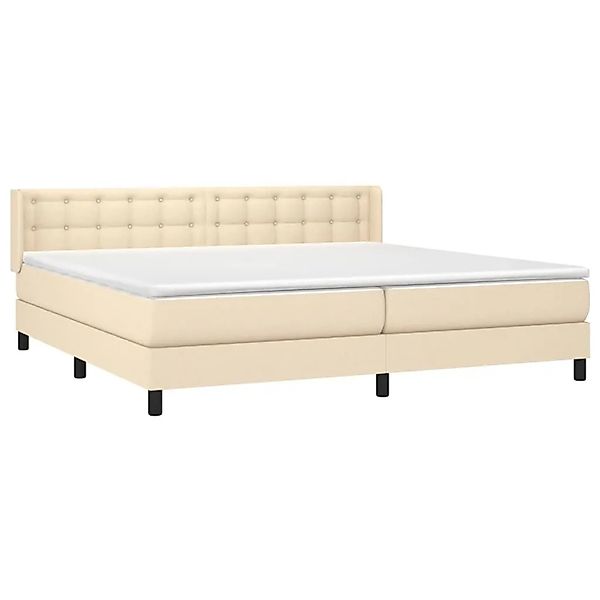 vidaXL Boxspringbett mit Matratze Creme 200x200 cm Stoff 3130062 günstig online kaufen