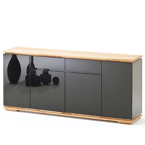 expendio Sideboard Cindro 4 Schwarz Hochglanz 182x81x40 cm günstig online kaufen