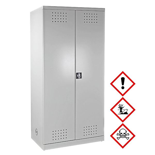 PROREGAL Gefahrstoffschrank HxBxT 192 x 92 x 58 cm Lichtgrau günstig online kaufen