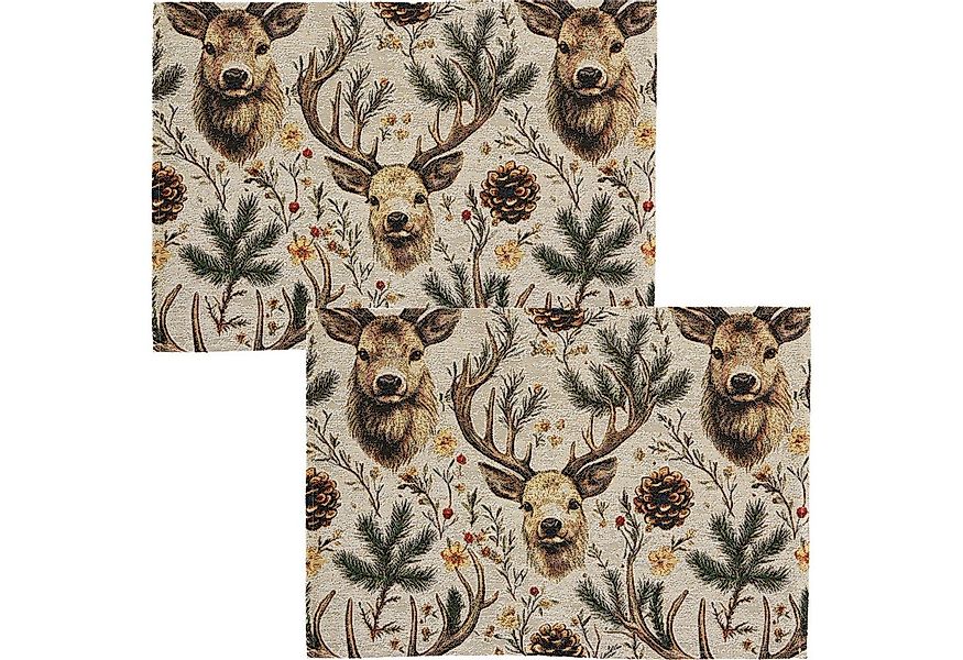 Erwin Müller Platzset Tischset "Hirsch" 2er-Pack, Gobelin Motiv günstig online kaufen