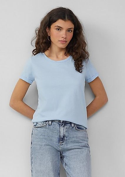 QS Kurzarmshirt Baumwollshirt mit Rundhalsausschnitt günstig online kaufen