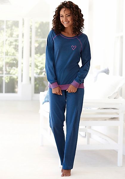 Vivance Dreams Pyjama 2-teilig, 2 tlg. mit dekorativen Flatlock-Nähten in N günstig online kaufen