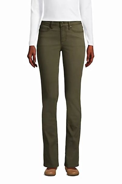 Straight Fit Öko Jeans Mid Waist, Damen, Größe: 46 30 Normal, Grün, Baumwol günstig online kaufen