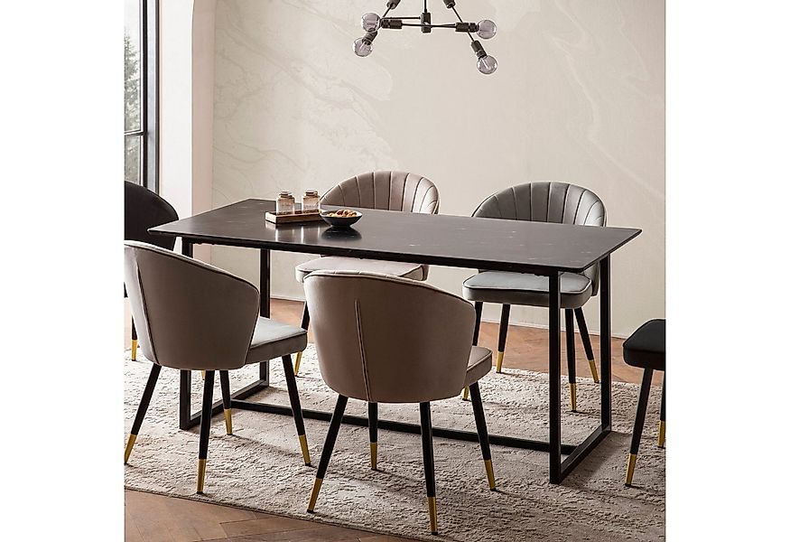 FINEBUY Esstisch FB105304 Esszimmertisch Küchentisch 120 cm Marmor Optik Sc günstig online kaufen