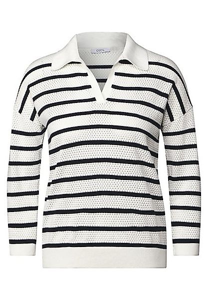 CECIL Wollpullover Cecil / Da.Strick / Mesh Polo Pullover günstig online kaufen