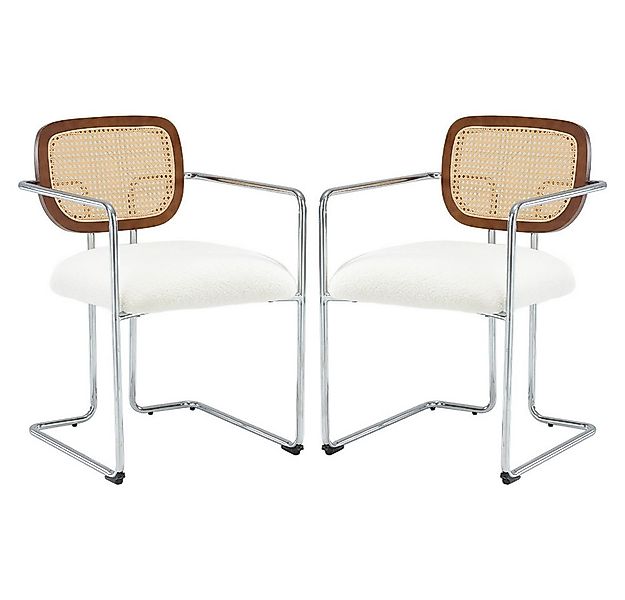 WAHSON OFFICE CHAIRS Esszimmerstuhl 2er Set Leinen Küchenstuhl Rattan geflo günstig online kaufen