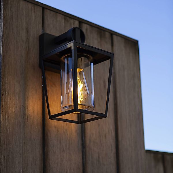 Wandleuchte West in Schwarz-matt E27 IP44 günstig online kaufen
