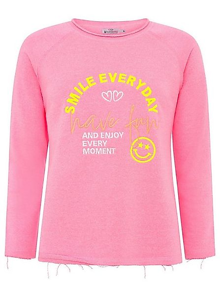 Zwillingsherz Sweatshirt "Smile Everyday" mit Used-Look Kanten und Stickere günstig online kaufen