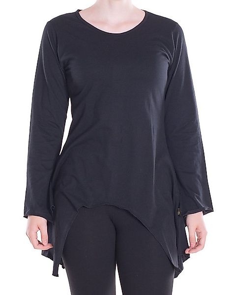Vishes Tunikakleid Einfarbige Baumwoll Zipfel-Tunika Damen Langarm Herbst A günstig online kaufen