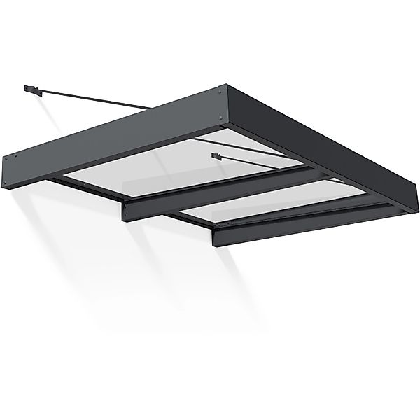 Canopia Vordach Sophia XL 1,9 m x 1,4 m Schwarz-Transparent günstig online kaufen