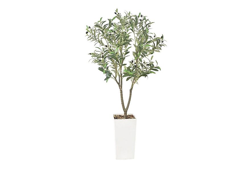 Kunstpflanze Olivenbaum 150cm schwarzer Olivenbaum mit Topf künstliche Pfla günstig online kaufen
