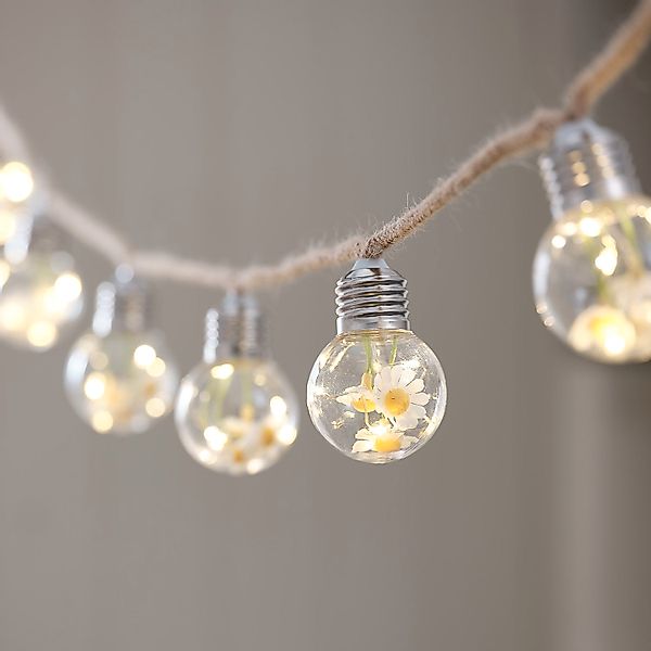 10er batteriebetriebene LED-Lichterkette mit Blumen in warmweißen Glühbirne günstig online kaufen