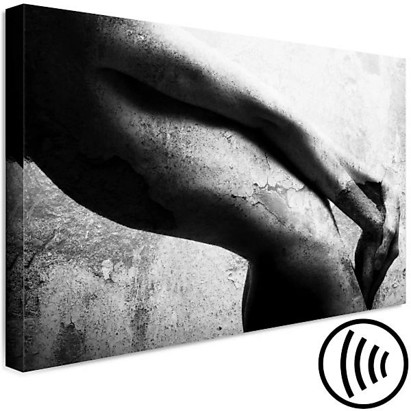 Leinwandbild Weiblicher Körper - Schwarz-Weiß-Komposition mit Kunststein XX günstig online kaufen