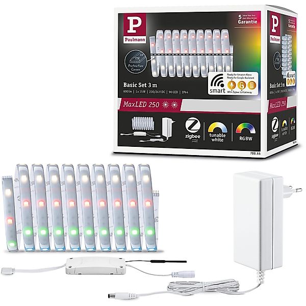 Paulmann MaxLED 250 LED Strip RGBW Smart Home Zigbee Basis-Set 3 m günstig online kaufen
