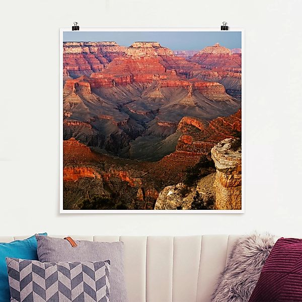 Poster - Quadrat Grand Canyon nach dem Sonnenuntergang günstig online kaufen