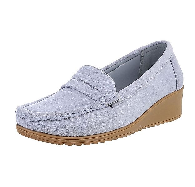 Ital-Design Elegante Mokassins mit Keilabsatz für vielseitige Anlässe Slipp günstig online kaufen