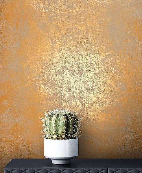 Newroom Vliestapete Oriel Tapete Metallic Glamour, Gold Tapete Glamour Glän günstig online kaufen