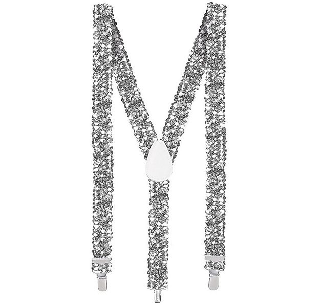 Boland Kostüm Hosenträger Pailletten silber günstig online kaufen