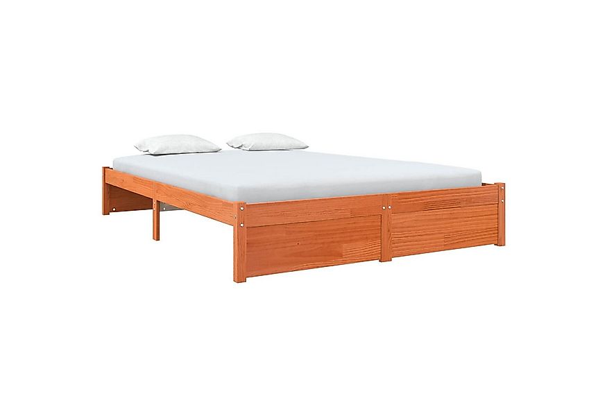 vidaXL Bett Bettrahmen Wachsbraun 120 x 200 cm Massivholz Kiefer (1-tlg) günstig online kaufen
