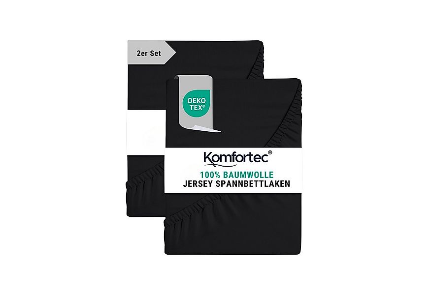 Komfortec Spannbettlaken Jersey Spannbettuch, 90x200, 140x200, 160x200, 180 günstig online kaufen