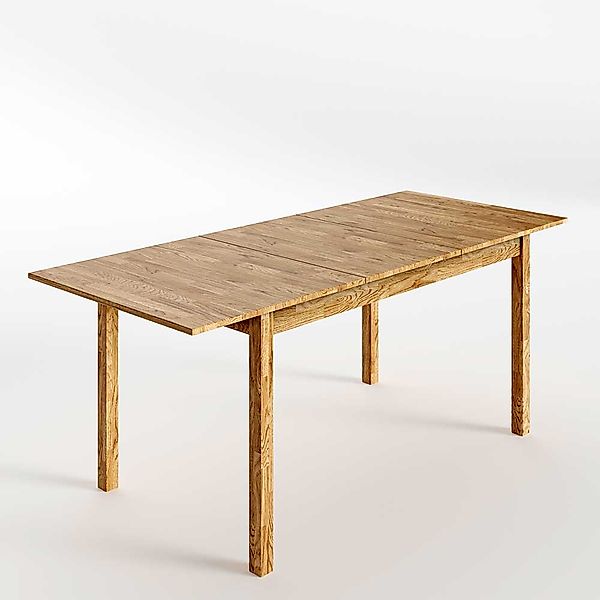Holz Ausziehtisch aus Eiche geölt einer Einlegeplatte günstig online kaufen
