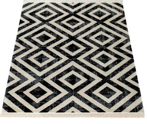 Paco Home Teppich "Poco 821" rechteckig 6 mm Höhe Kurzflor, Rauten Design, günstig online kaufen