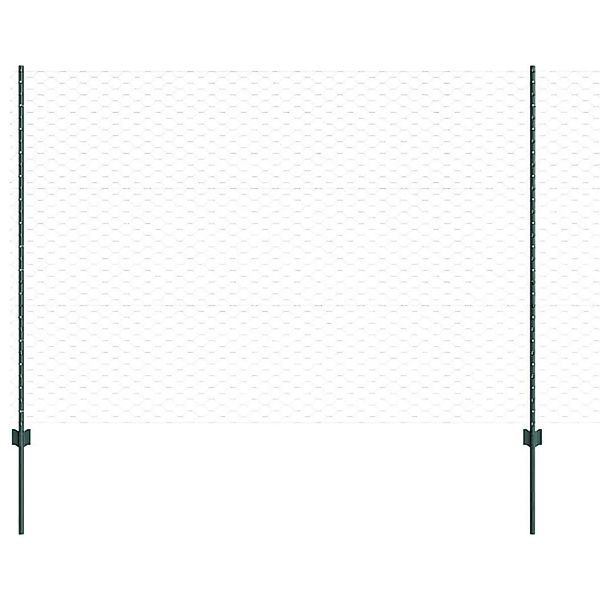 vidaXL Zaun mit Pfosten Grün 1,5 x 10 m Stahl und PVC 3336695 günstig online kaufen