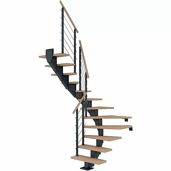 Dolle Mittelholmtr. Hamburg Eiche Weiß Anthrazit GH bis 258 cm 1/2gew 75 cm günstig online kaufen