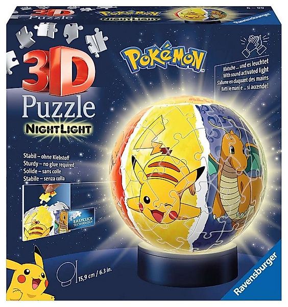 Ravensburger Puzzle 72 Teile Ravensburger 3D Puzzle Ball Nachtlicht Pokémon günstig online kaufen