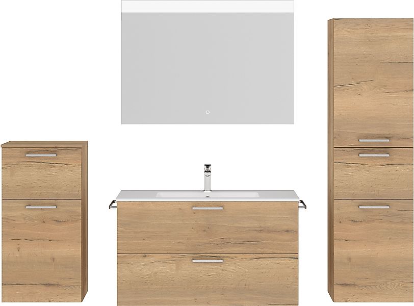 nobilia® Badmöbel-Set »Tolvina« vormontiert, mit Soft-Close, 4 Stk. tlg. in günstig online kaufen