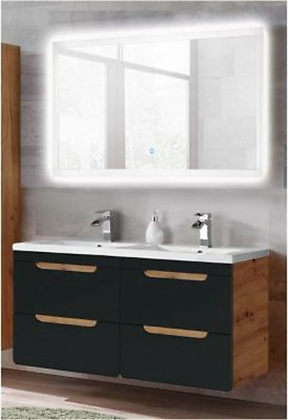Lomadox Badezimmermöbel Set mit 120cm Waschtisch & LED-Spiegel NEW-LUTON se günstig online kaufen