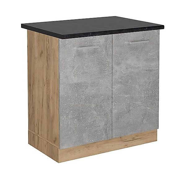 Vicco Spülenunterschrank R-Line, Beton/Goldkraft Eiche, 80 cm, AP Anthrazit günstig online kaufen