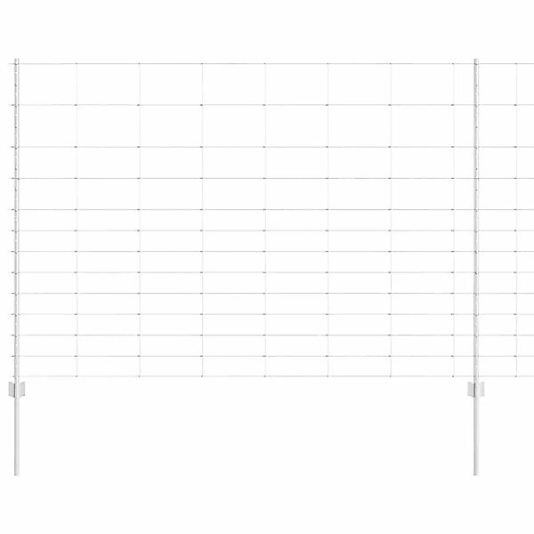 vidaXL Zaun mit Pfosten Silber 1,5 x 25 m Stahl 3337133 günstig online kaufen