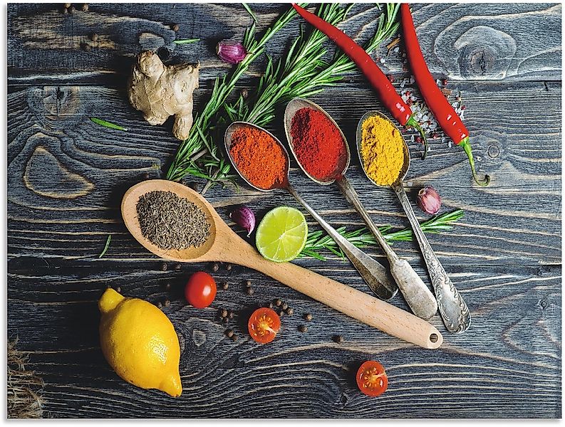 Artland Wandbild "Gewürze in Metalllöffeln" Lebensmittel 1 Stk. tlg. als Al günstig online kaufen
