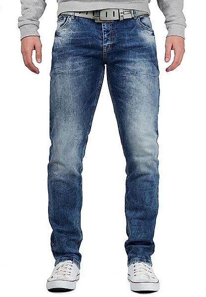 Cipo & Baxx Slim-fit-Jeans Herren Slim Fit Hose Stonewashed BA-CD533 Dark B günstig online kaufen