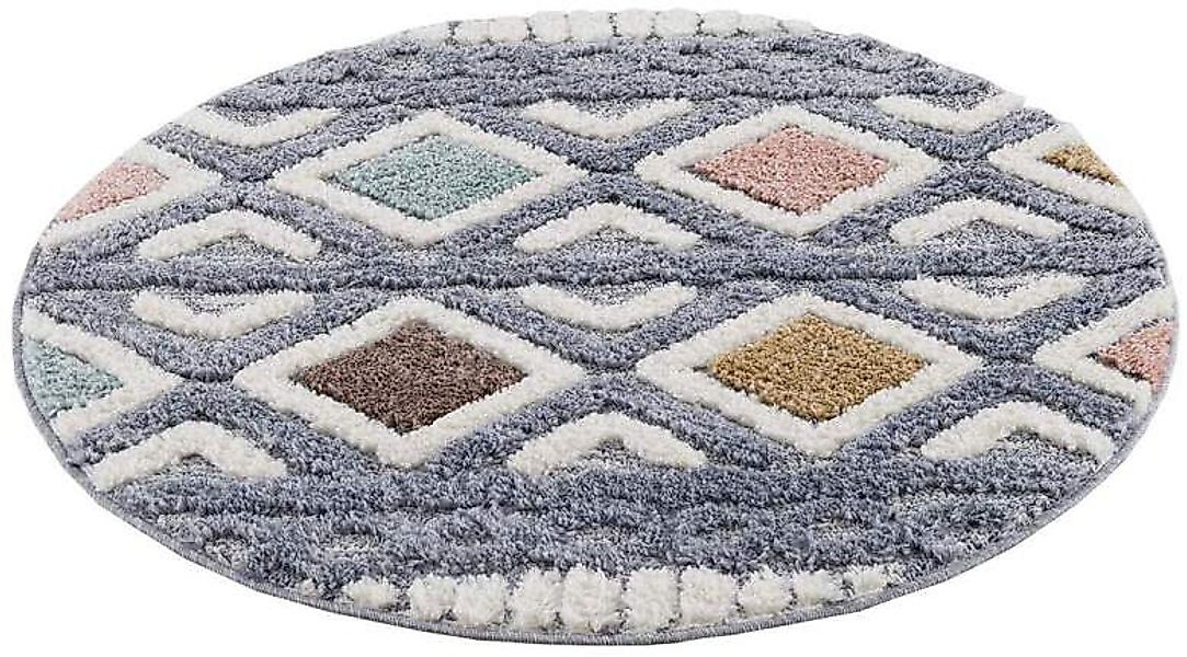 Carpet City Hochflor-Teppich "Focus 3382" rund 20 mm Höhe Boho-Teppich, Hoc günstig online kaufen