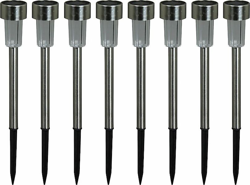 LUXFORM Gartenleuchte "Siena - Solar-Gartenlampe - 8 Stück - Silber" LED-Mo günstig online kaufen