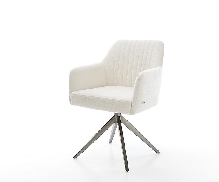Drehstuhl Greg-Flex Bouclé Soft Beige Kreuzgestell breit Graphit 360° drehb günstig online kaufen