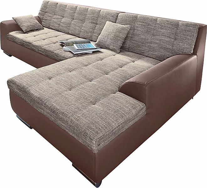 DOMO collection Ecksofa Treviso, wahlweise mit Bettfunktion, incl. Zierkiss günstig online kaufen