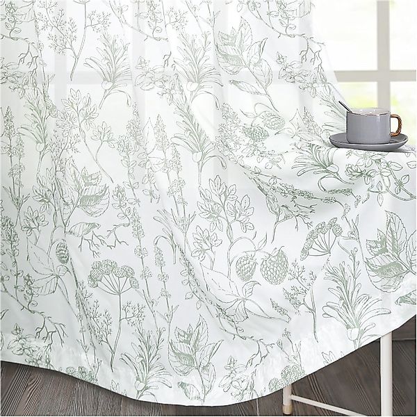 Sunicol Gardine Floral bedruckter transparenter Brokat günstig online kaufen