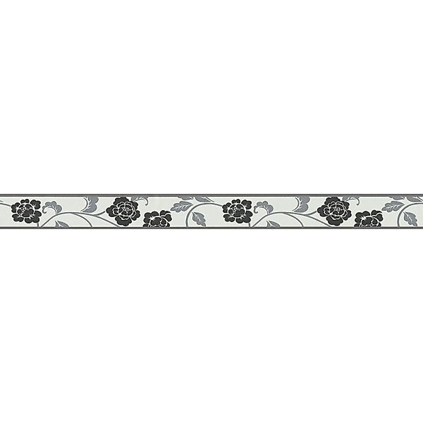 Bricoflor Schmale Tapetenbordüre Selbstklebend Vinyl Tapete mit Blumen in G günstig online kaufen