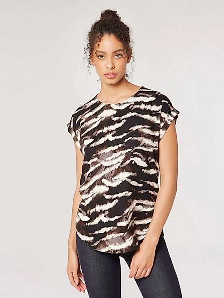 Apricot T-Shirt Zebra Turn Up Sleeve T-Shirt, aus nachhaltiger Viskose günstig online kaufen