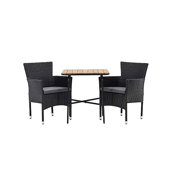 ebuy24 Holmbeck Gartenset Tisch 2 Stühle Natur Schwarz günstig online kaufen
