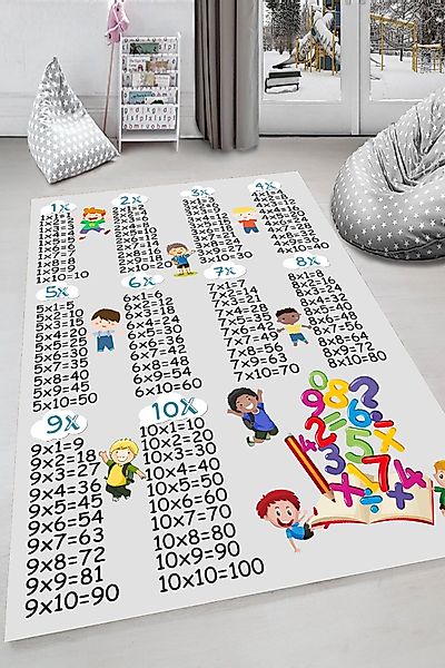 Jungengel Teppich Kinderteppich Einmaleins – Lernteppich günstig online kaufen