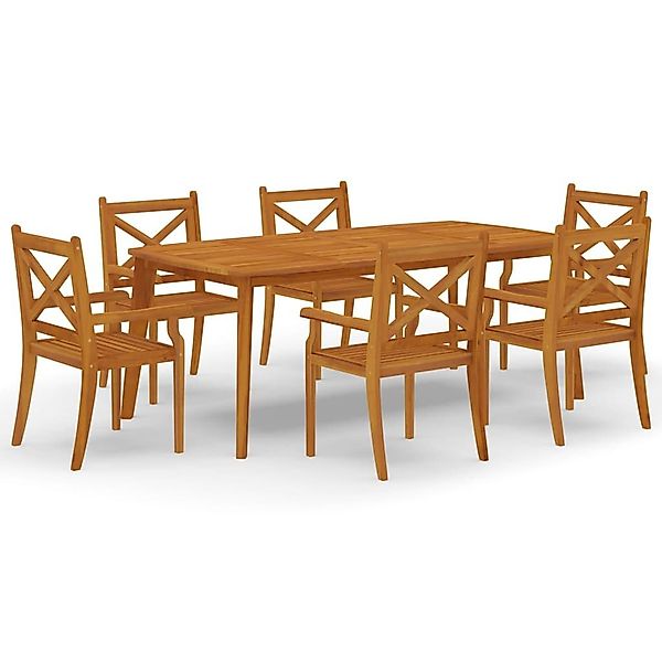 vidaXL Garten-Essgruppe 7-tlg. Garten-Essgruppe Massivholz, (6-tlg) günstig online kaufen