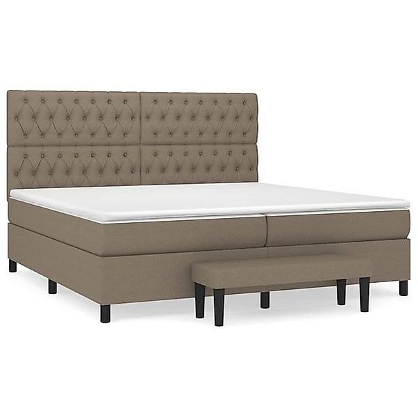 vidaXL Boxspringbett Boxspringbett mit Matratze Taupe 200x200 cm Stoff Bett günstig online kaufen