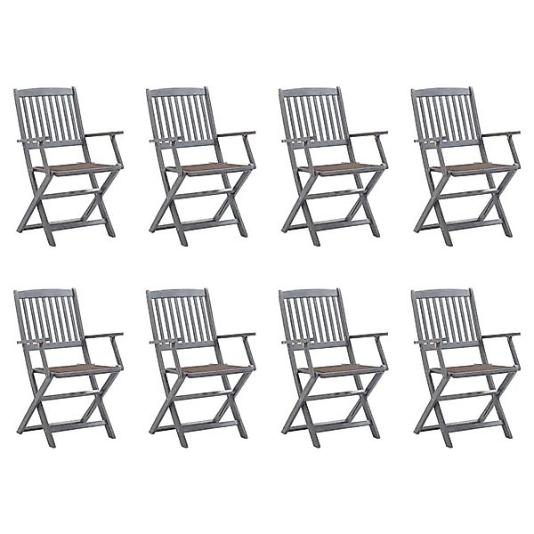 vidaXL Klappbare Gartenstühle 8 Stk mit Kissen Massivholz Akazie 3078270 günstig online kaufen