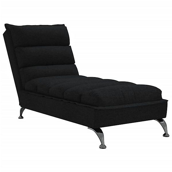 vidaXL Chaiselongue, Chaiselongue mit Kissen Schwarz Stoff günstig online kaufen